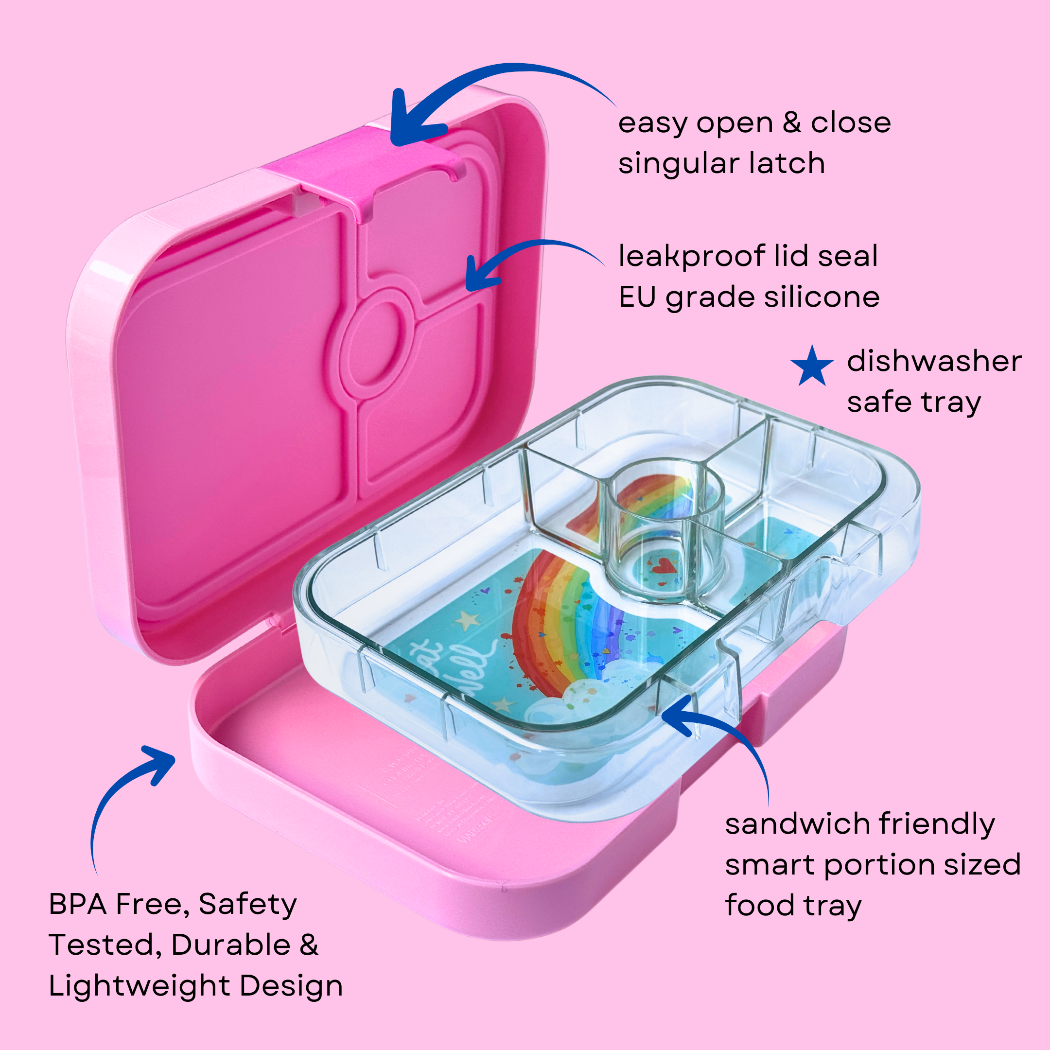 Yumbox Panino box na svačinu Power Pink se 4 přihrádkami