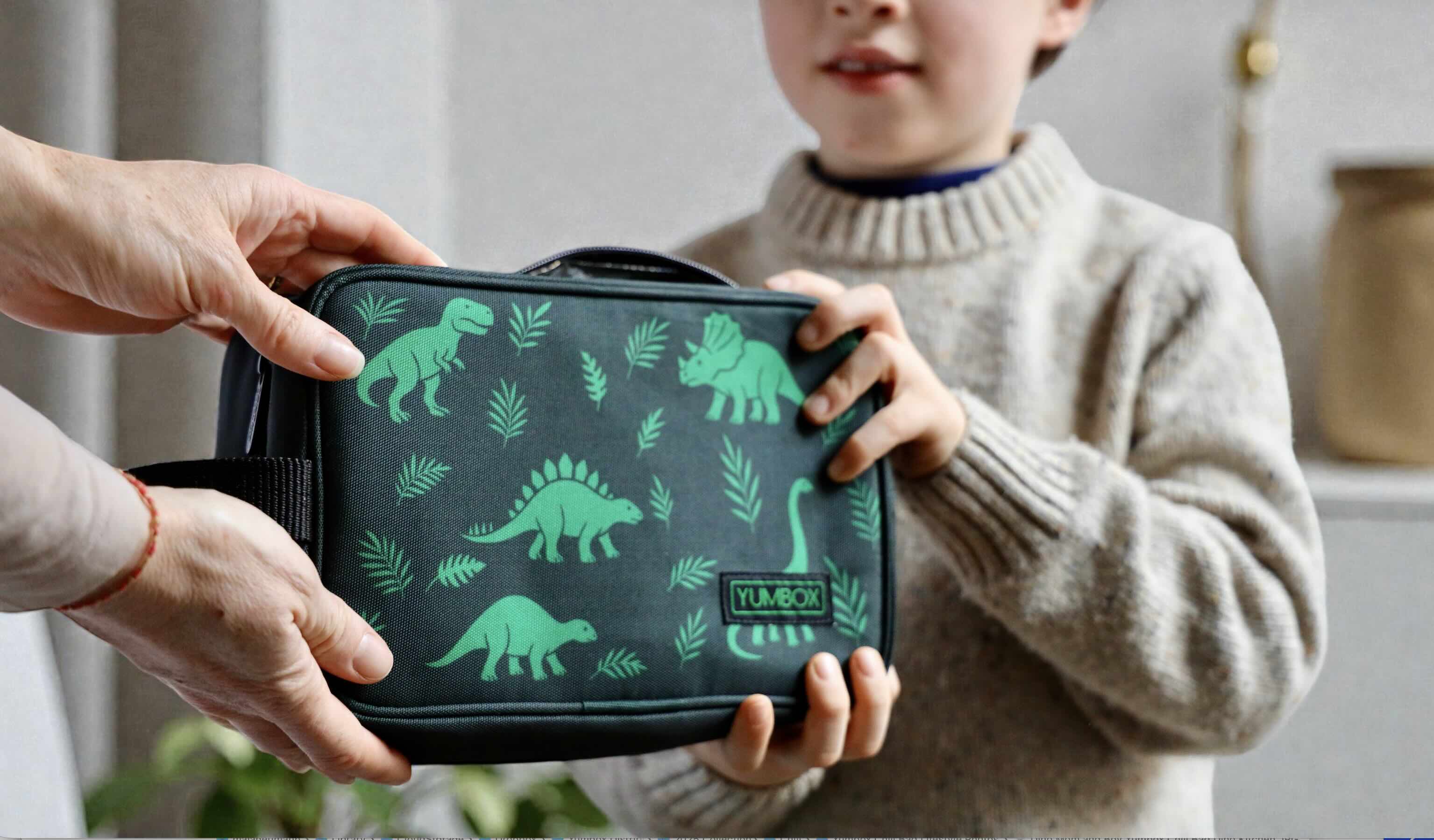 Yumbox Snack Wow Shark svačinový box 3 přihrádky + taška Dino