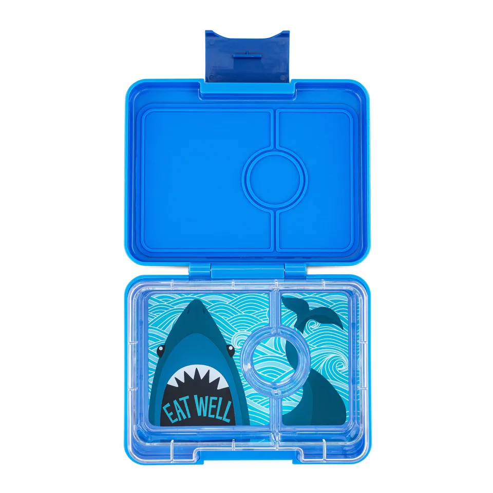 Yumbox Snack svačinový box Surf Blue Shark 3 přihrádky