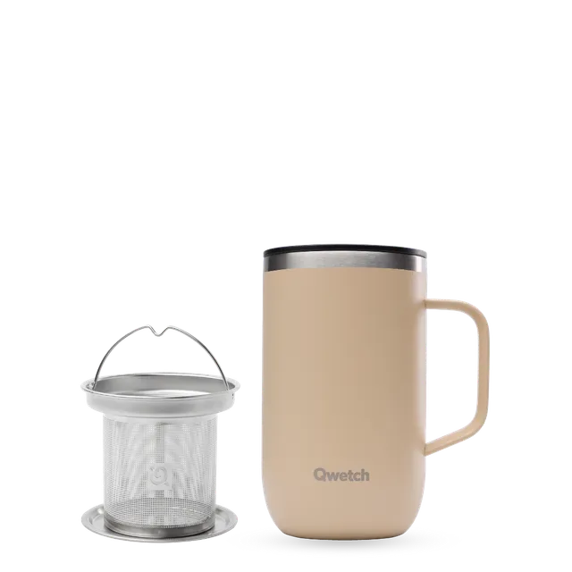 Qwetch Matt Tisanière termohrnek 470 ml Lin se sítkem