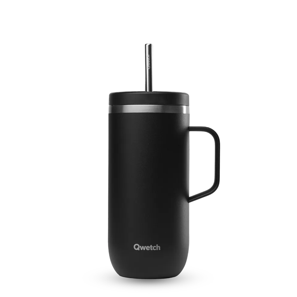 Qwetch Cold Cup Matt Noir termohrnek 600 ml s uchem