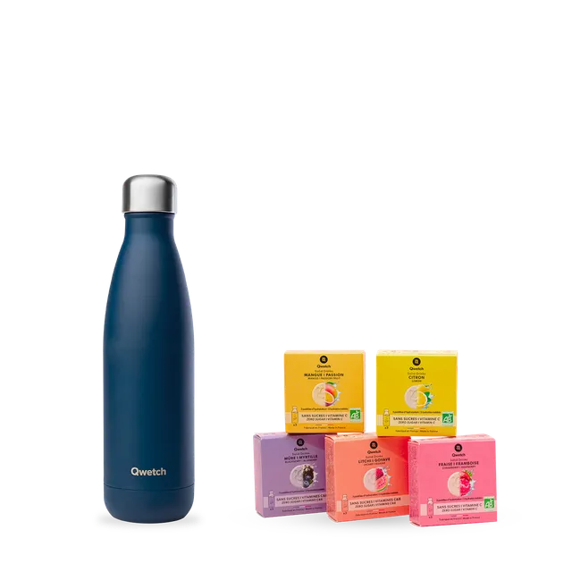 Qwetch Originals Granite Blue sada 500 ml + 5 příchutí