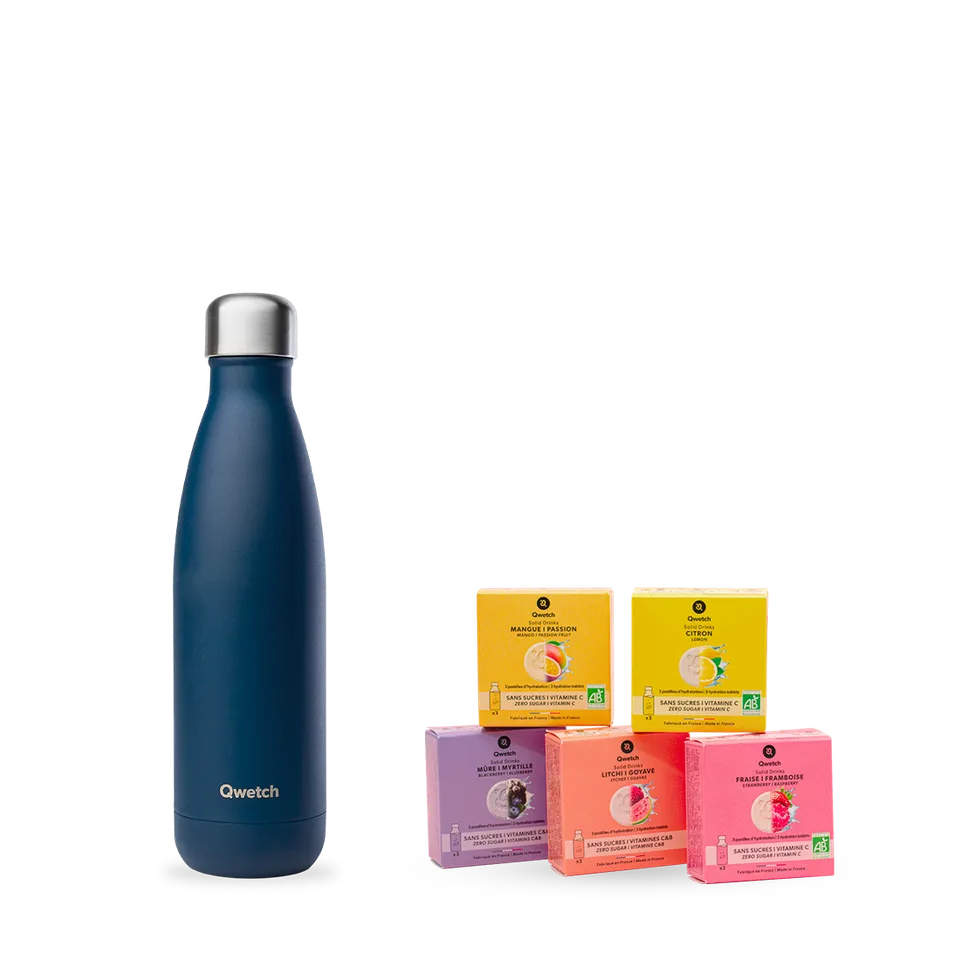 Qwetch Originals Granite Blue sada 500 ml + 5 příchutí