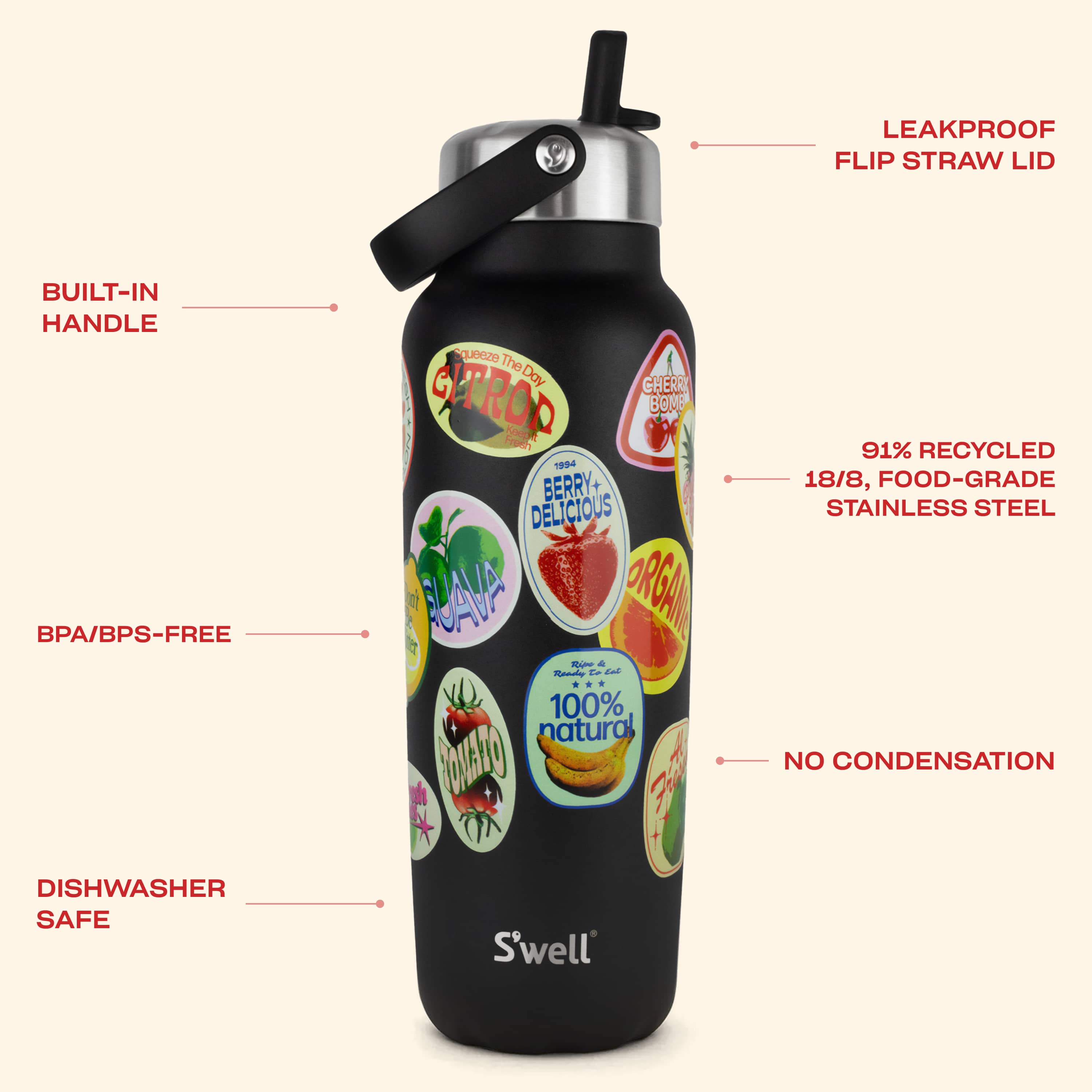 S'well Explorer termo láhev 1180 ml s brčkem šedá