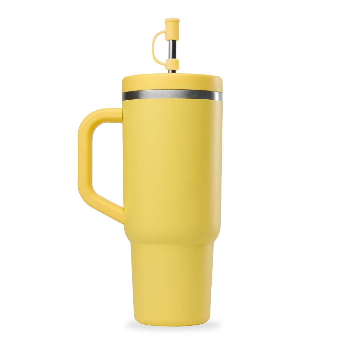 Qwetch Travel Cup termohrnek 900 ml pastel citron s brčkem