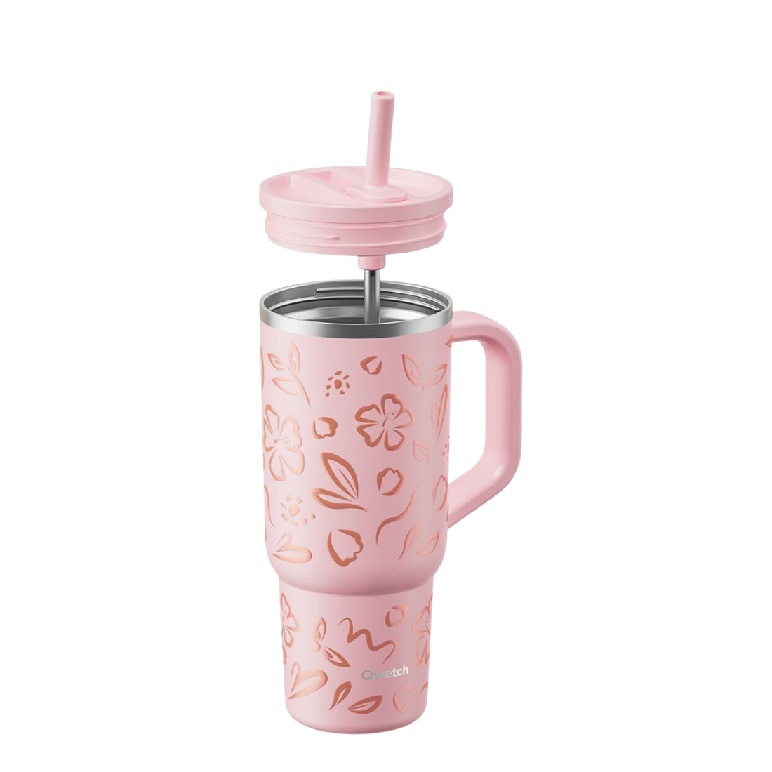Qwetch Moani cestovní kelímek 900 ml růžový nerez