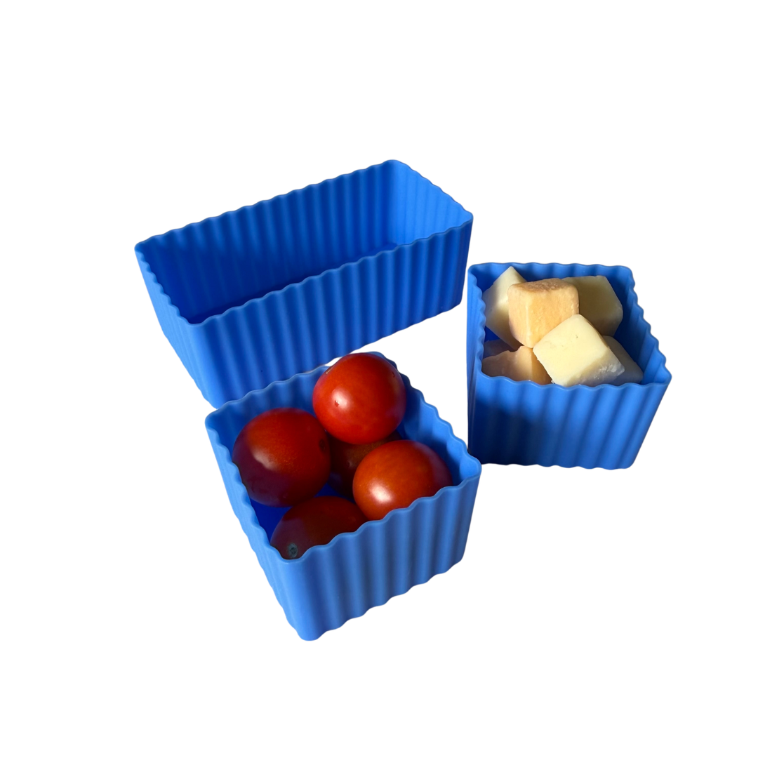 Yumbox Mini silikonové kelímky do boxu modré 3 ks