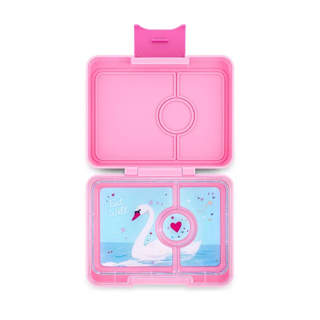 Yumbox Snack svačinový box Power Pink Swan Tray 3 přihrádky