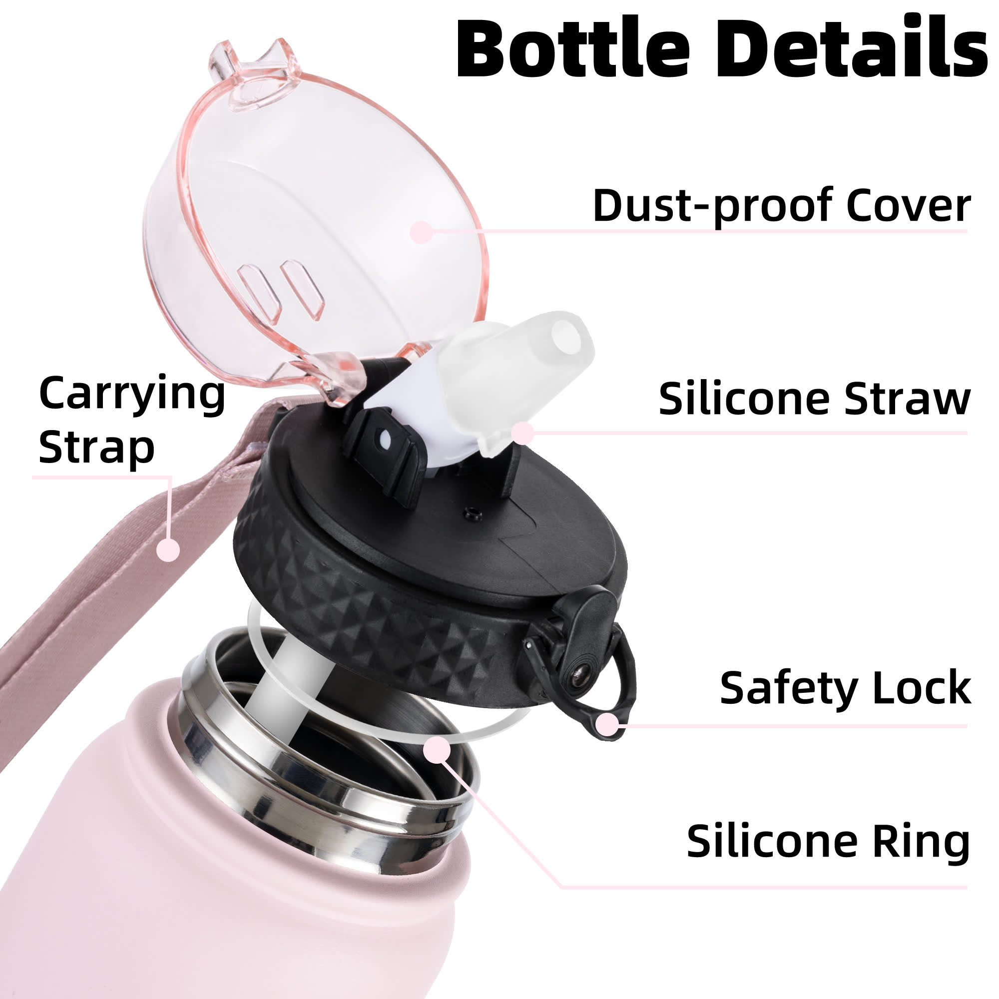 OLDLEY 32oz termoláhev Matte Pink 950ml nerez