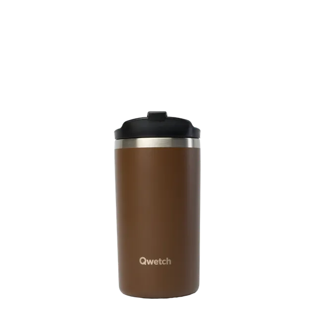 Qwetch Travel Mug termohrnek matt chocolat 350 ml nerez