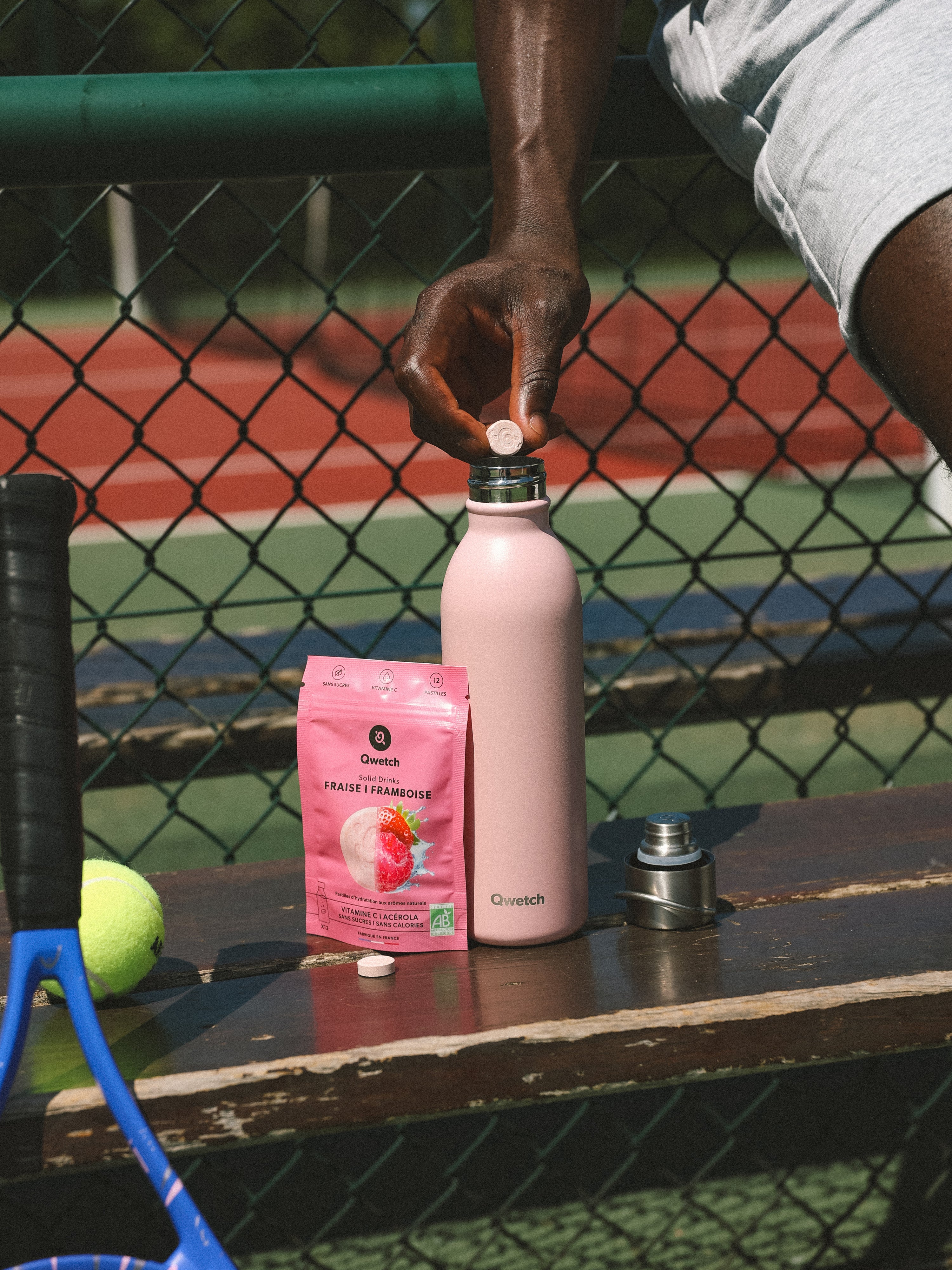 Qwetch Active Pastel Rose termoláhev 600 ml nerez