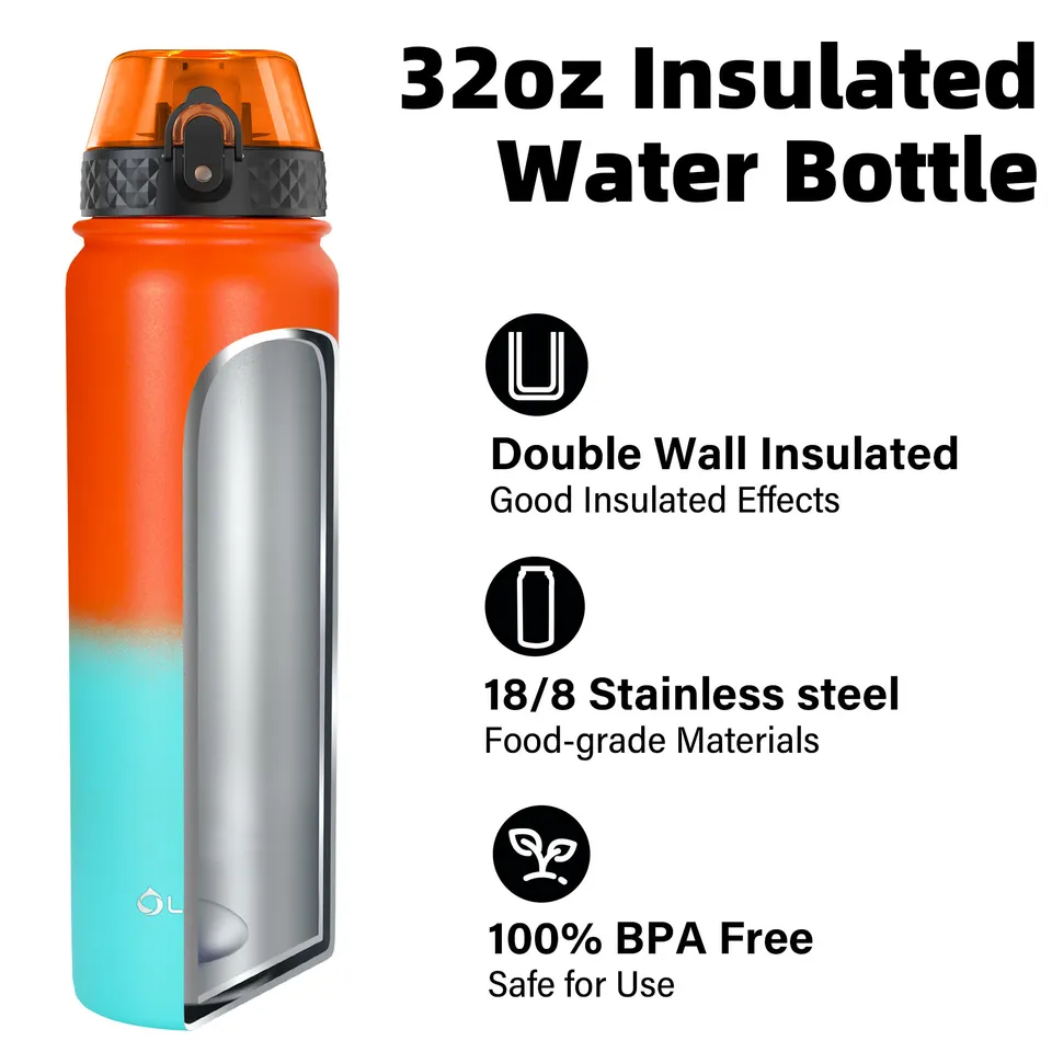 OLDLEY Outdoor 32oz velká láhev oranžová 3 víčka