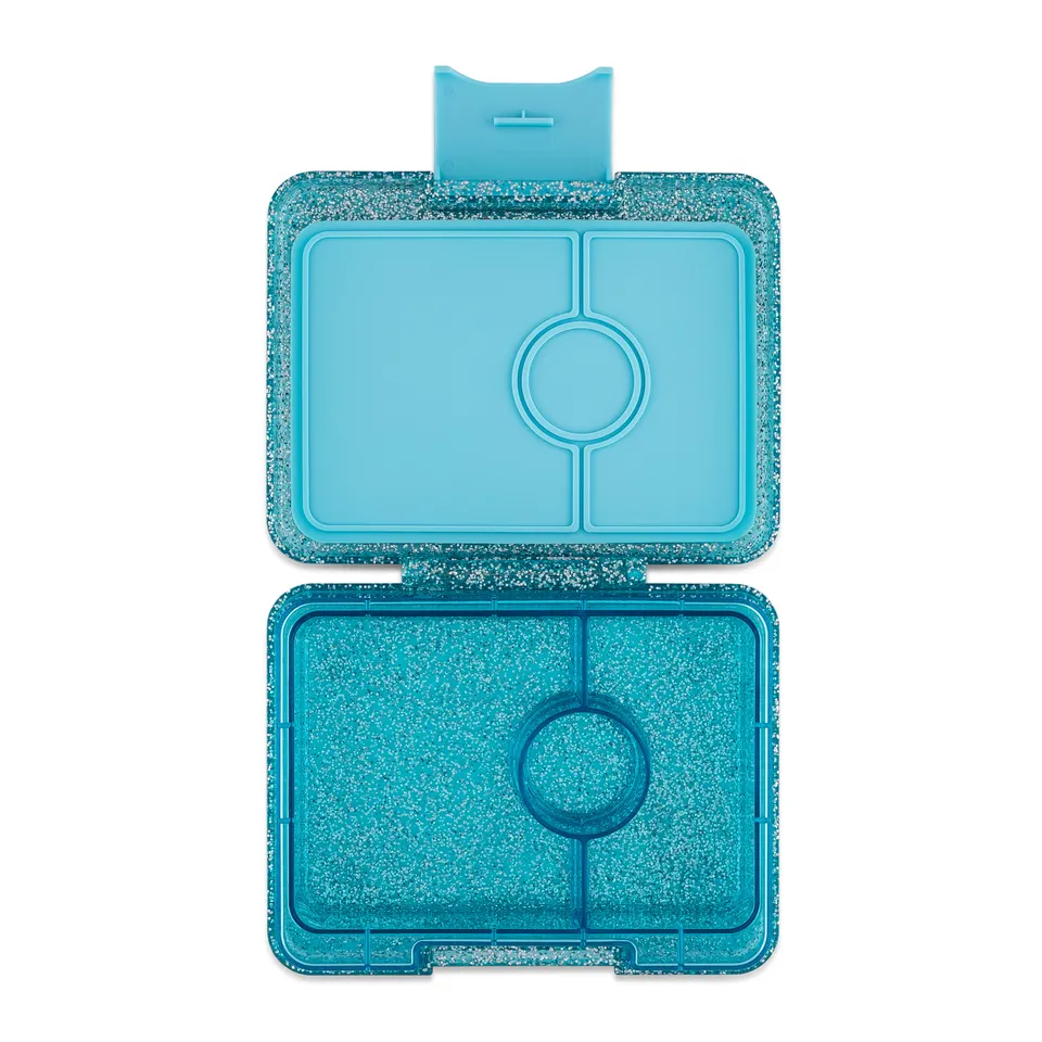 Yumbox Snack svačinový box Twinkle Teal Glitter 3 přihrádky