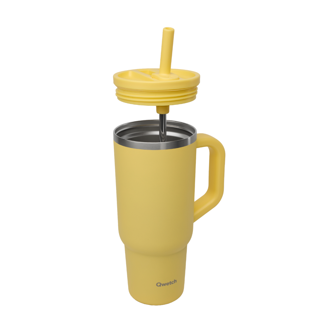 Qwetch Pastel Travel Cup termohrnek 900 ml citron nerez