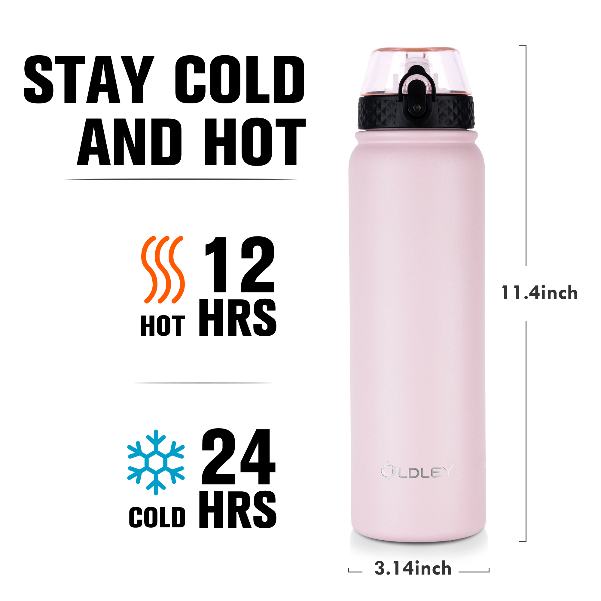 OLDLEY 32oz termoláhev Matte Pink 950ml nerez