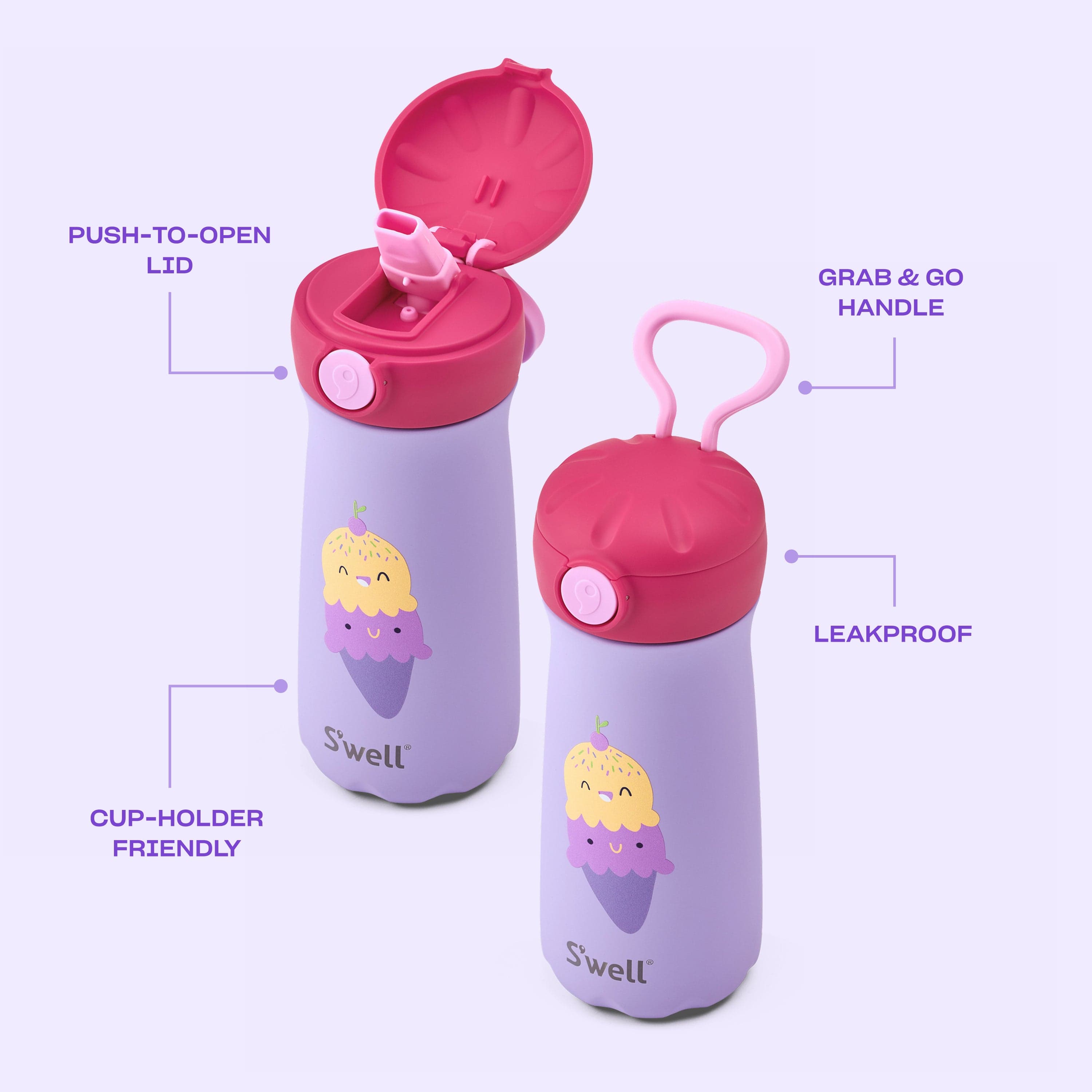 S'well Pop Top Traveler cestovní láhev 414 ml s brčkem