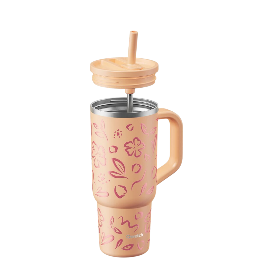 Qwetch Moani Abricot termohrnek Travel Cup 900 ml s brčkem