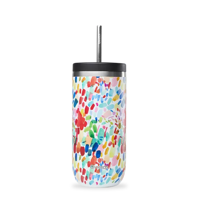 Qwetch Cold Cup termohrnek 470 ml arty vzor s brčkem