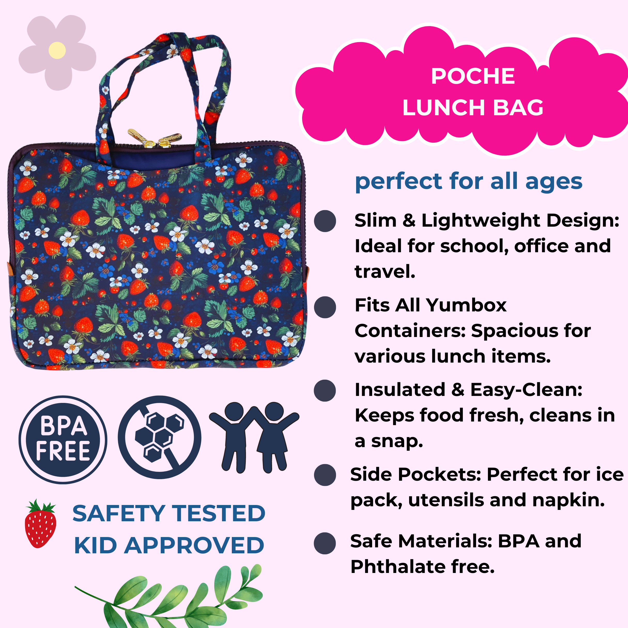 Yumbox Poche termoobal na svačinu Strawberry Fields