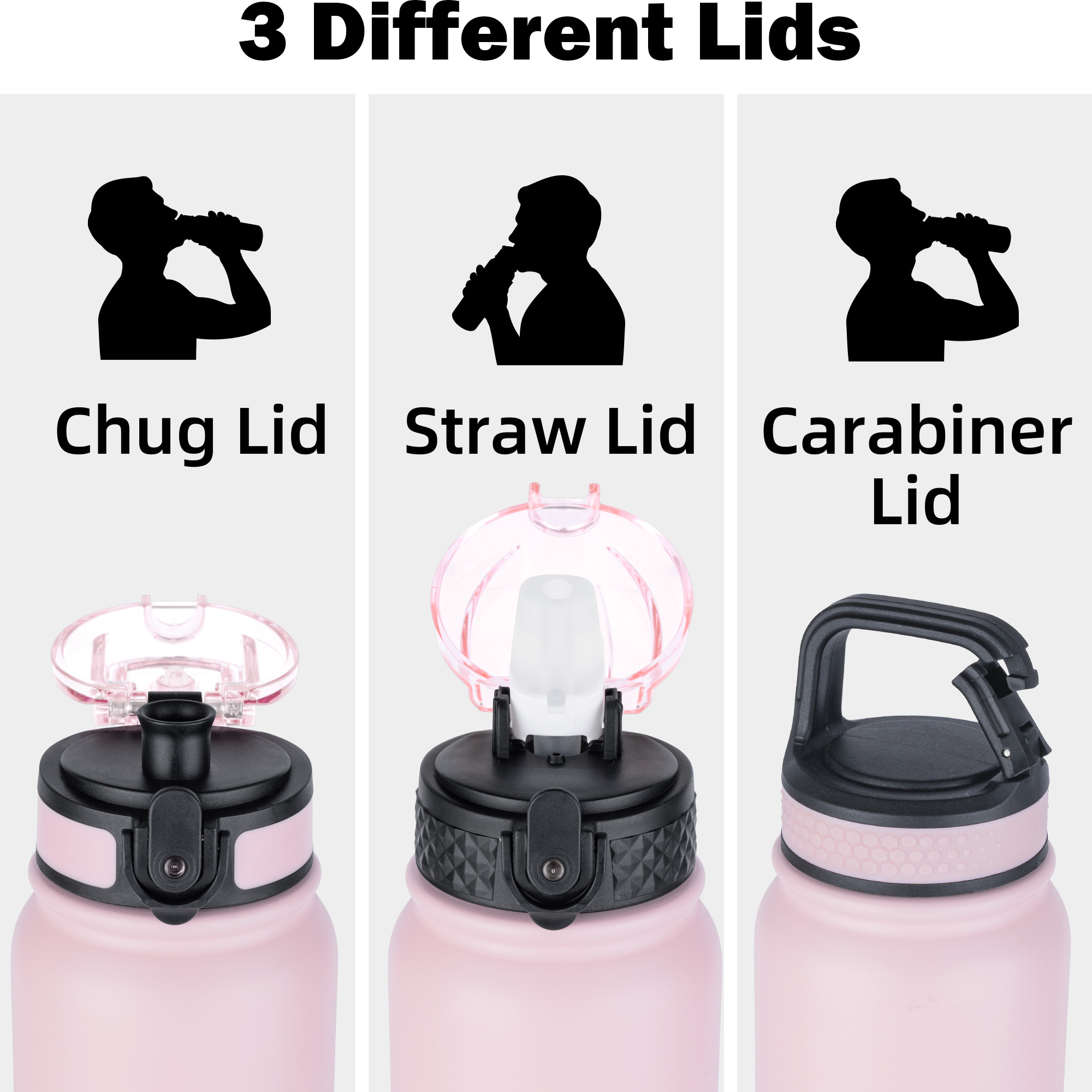 Oldley Triple Lid 20oz sportovní termoska pink blue 600 ml