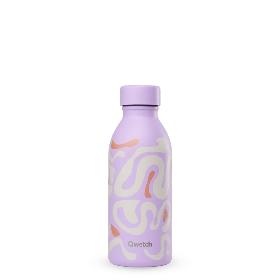 Qwetch Icon Waves Lavande termoláhev 500 ml vzor