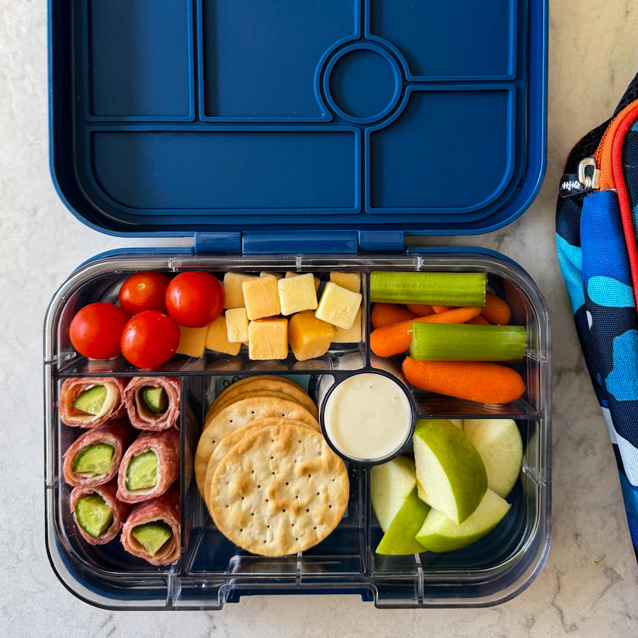 Yumbox Original svačinový box Ninja Blue 6komorový