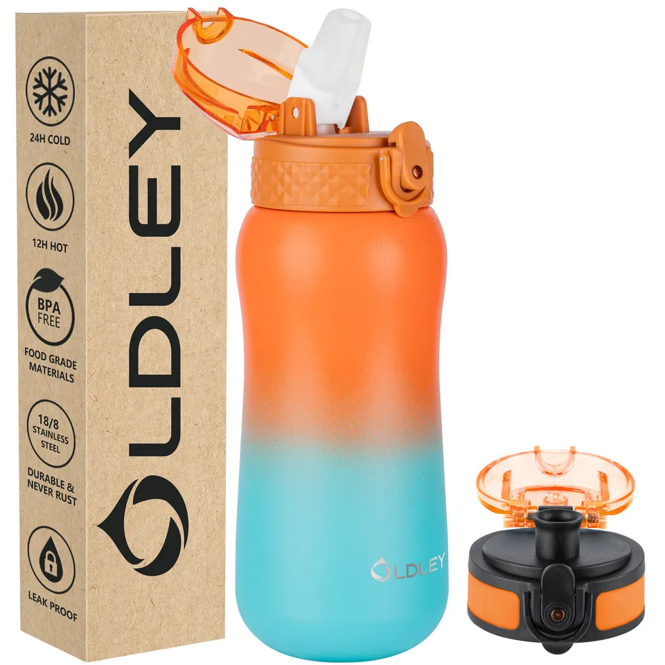 OLDLEY Kids 12oz láhev oranžovo-zelená 350 ml