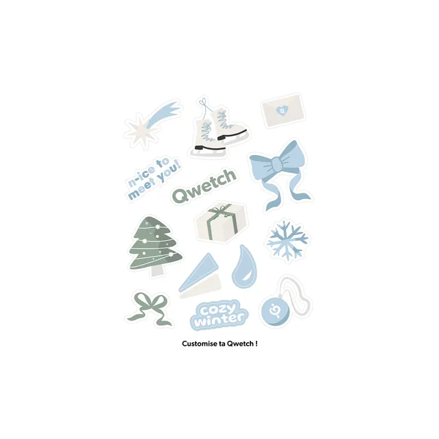 Qwetch samolepky Cozy Winter na láhev limitované