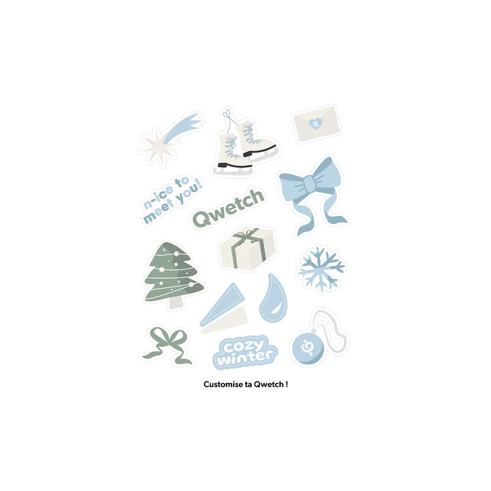 Qwetch samolepky Cozy Winter na láhev limitované