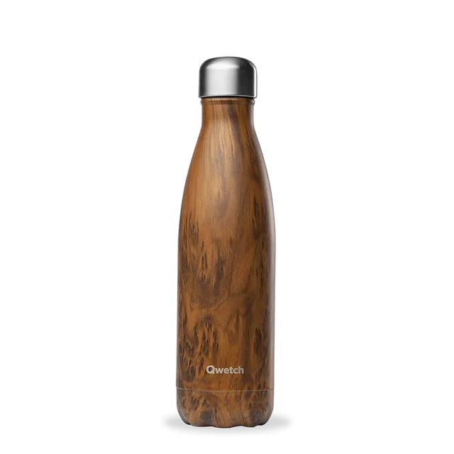 Qwetch Originals Wood termo láhev 500 ml nerez
