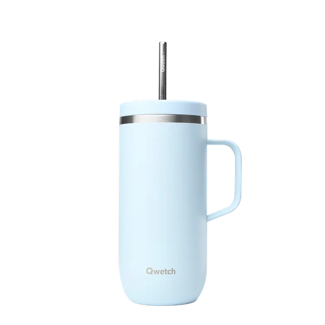 Qwetch Cold Cup s uchem termohrnek 600 ml světle modrá