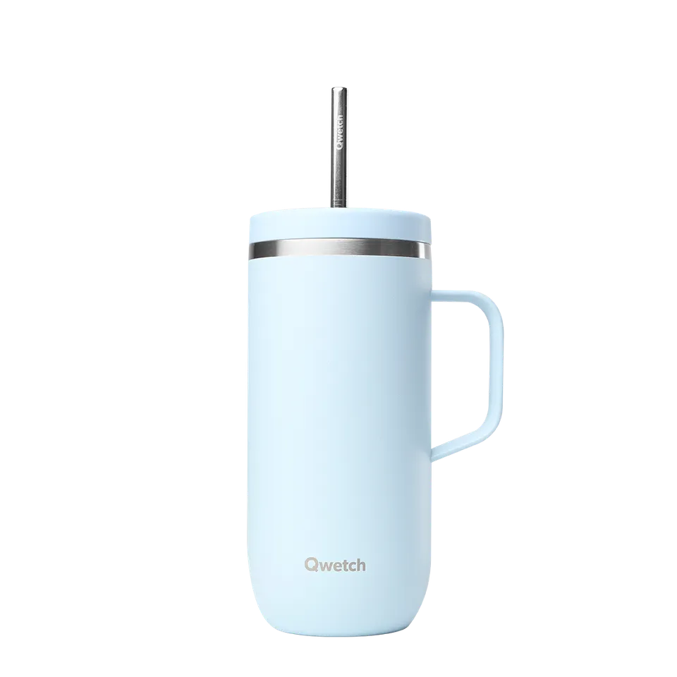 Qwetch Cold Cup s uchem termohrnek 600 ml světle modrá