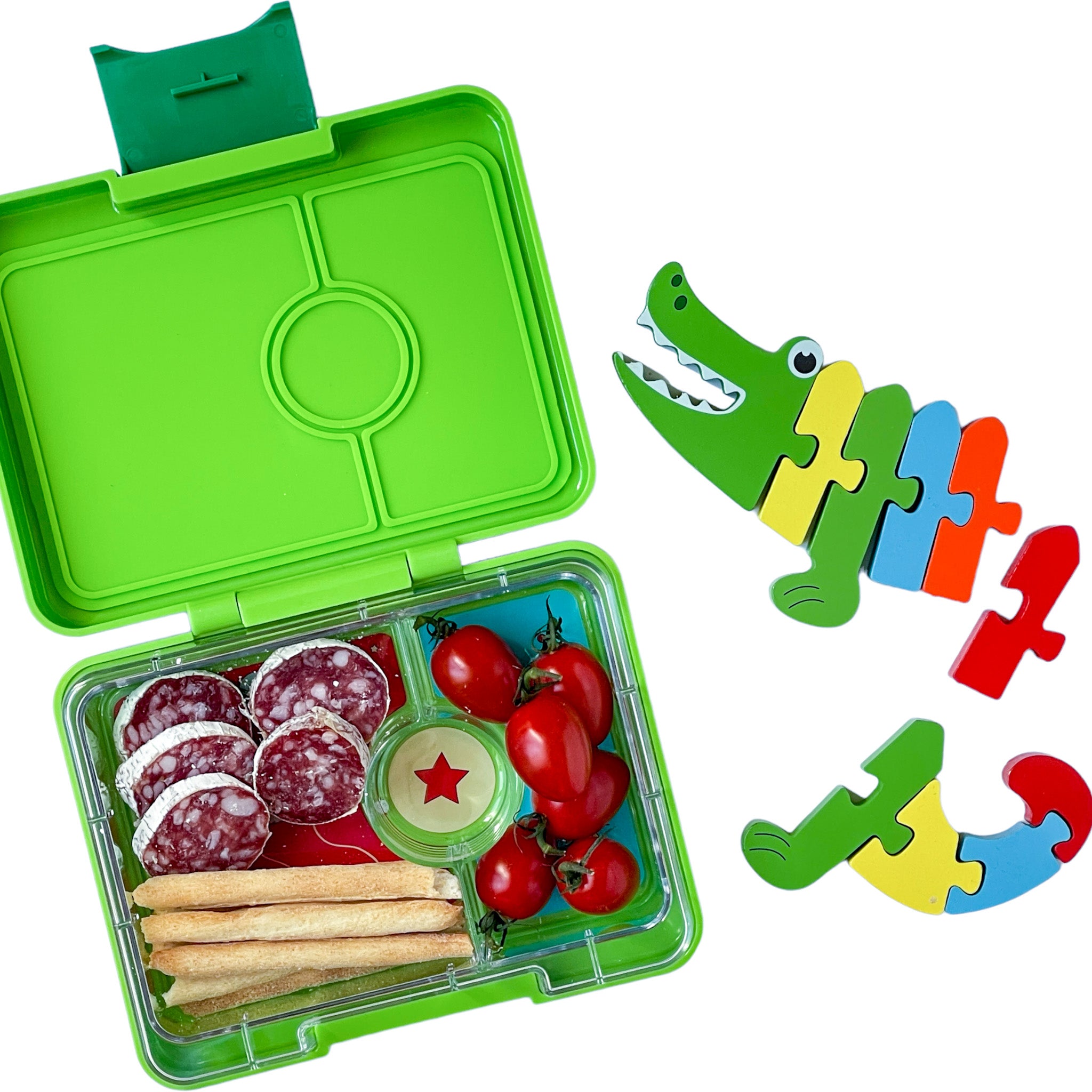 Yumbox Snack svačinový box Jurassic Green Shark Tray 3 díly