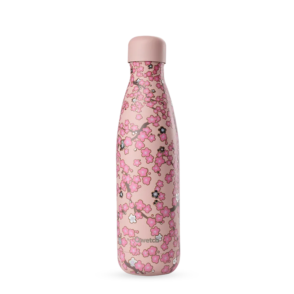 Qwetch Originals Flowers Pastel Rose termo láhev 500 ml nerez