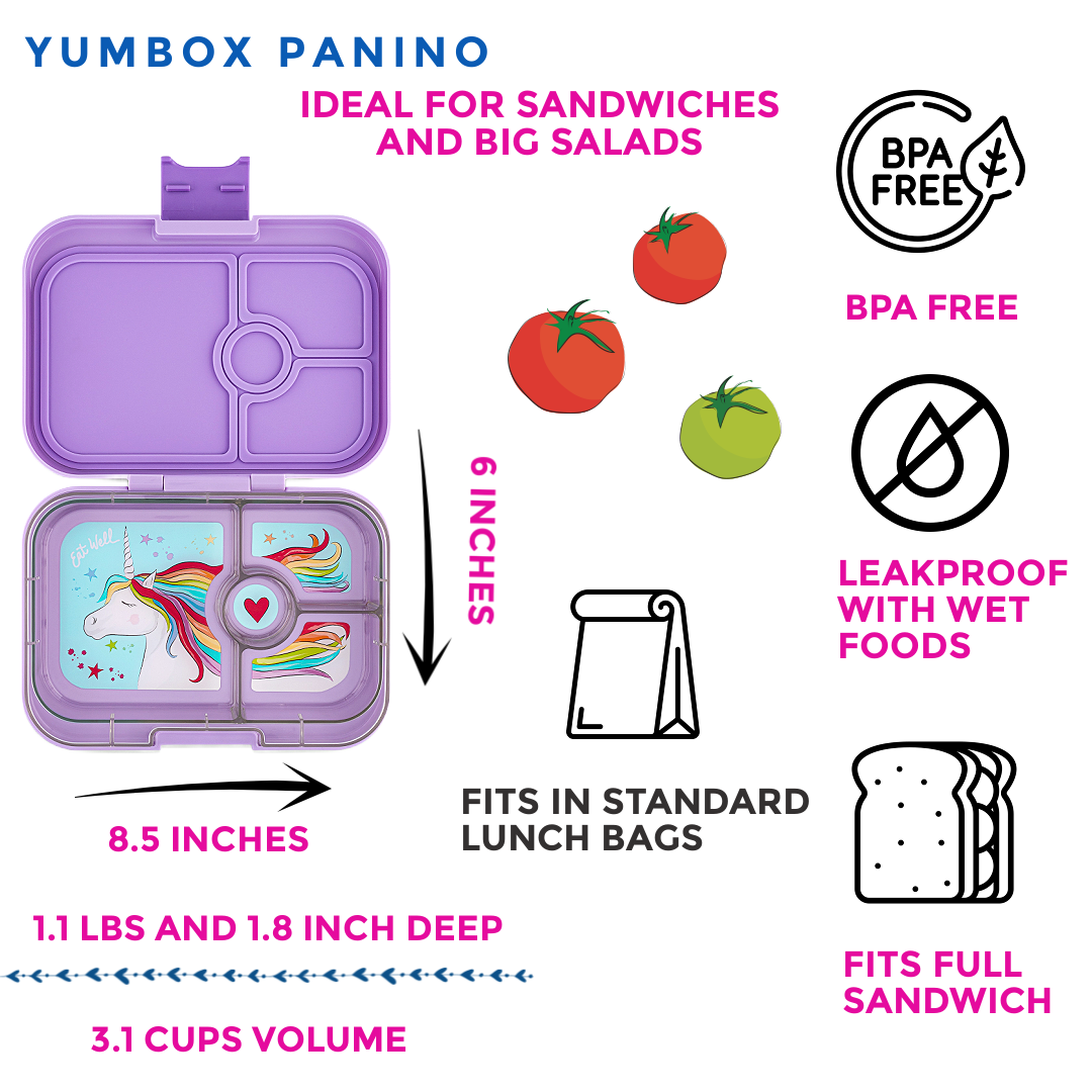 Yumbox Panino bento box Lavande Unicorn 4 přihrádky