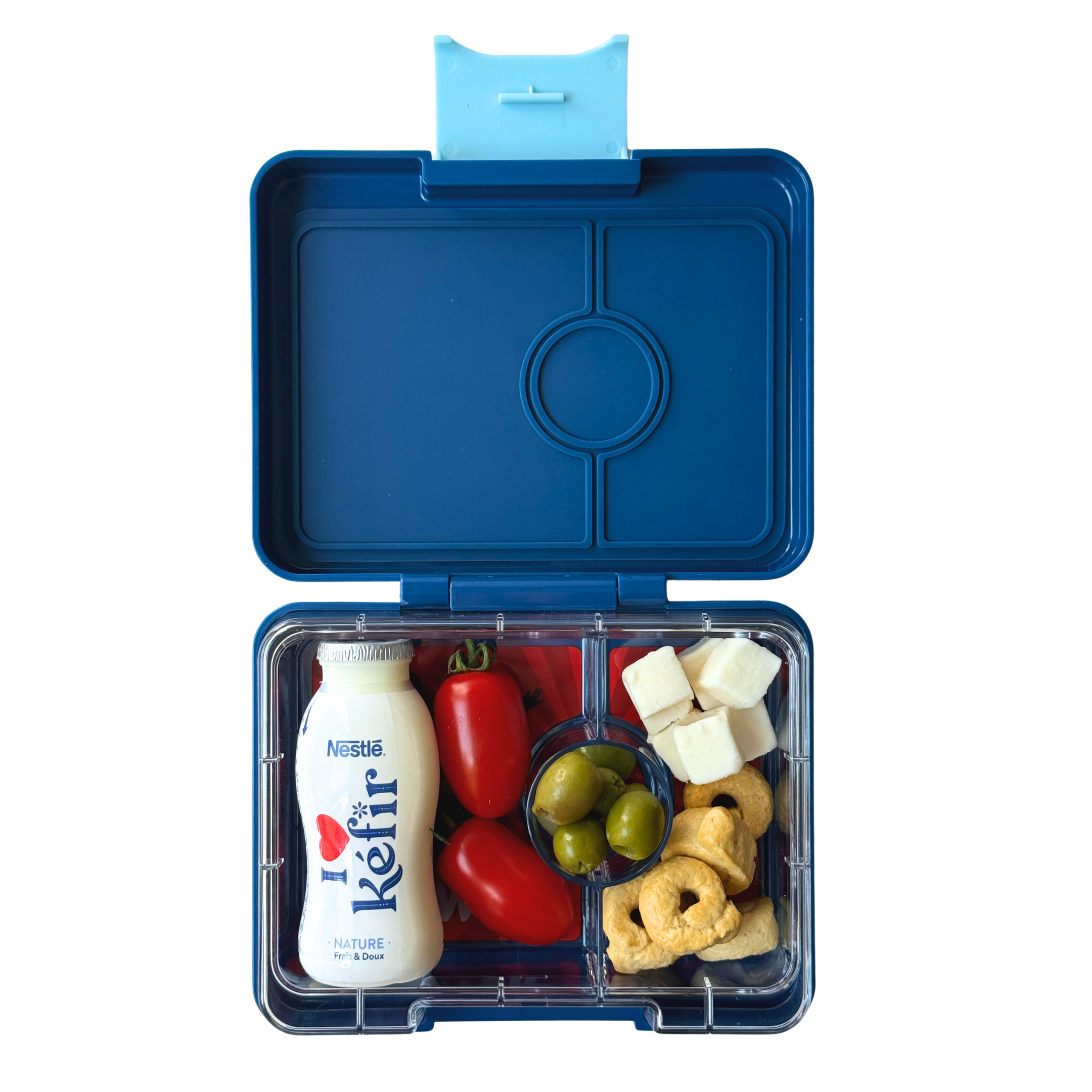 Yumbox Snack svačinový box Ninja Blue Kung Fu Tray 3 přihrádky