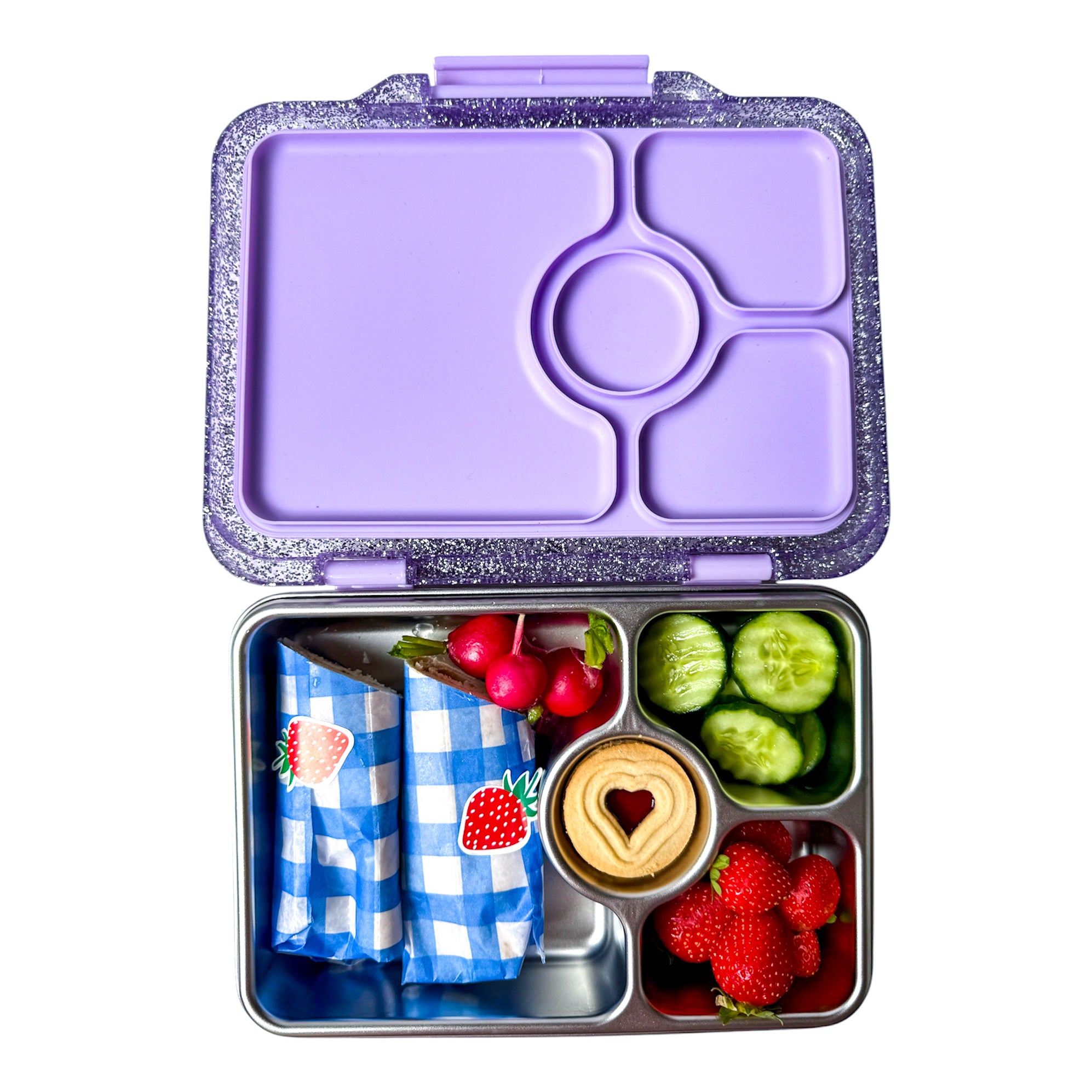 Yumbox Prêt svačinový box nerez fialový glitter