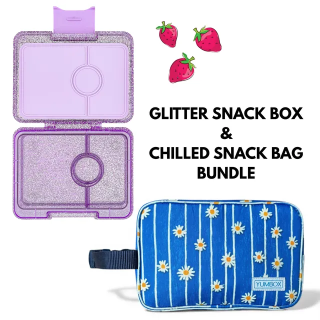 Yumbox Snack Glitter svačinový box s taškou fialová