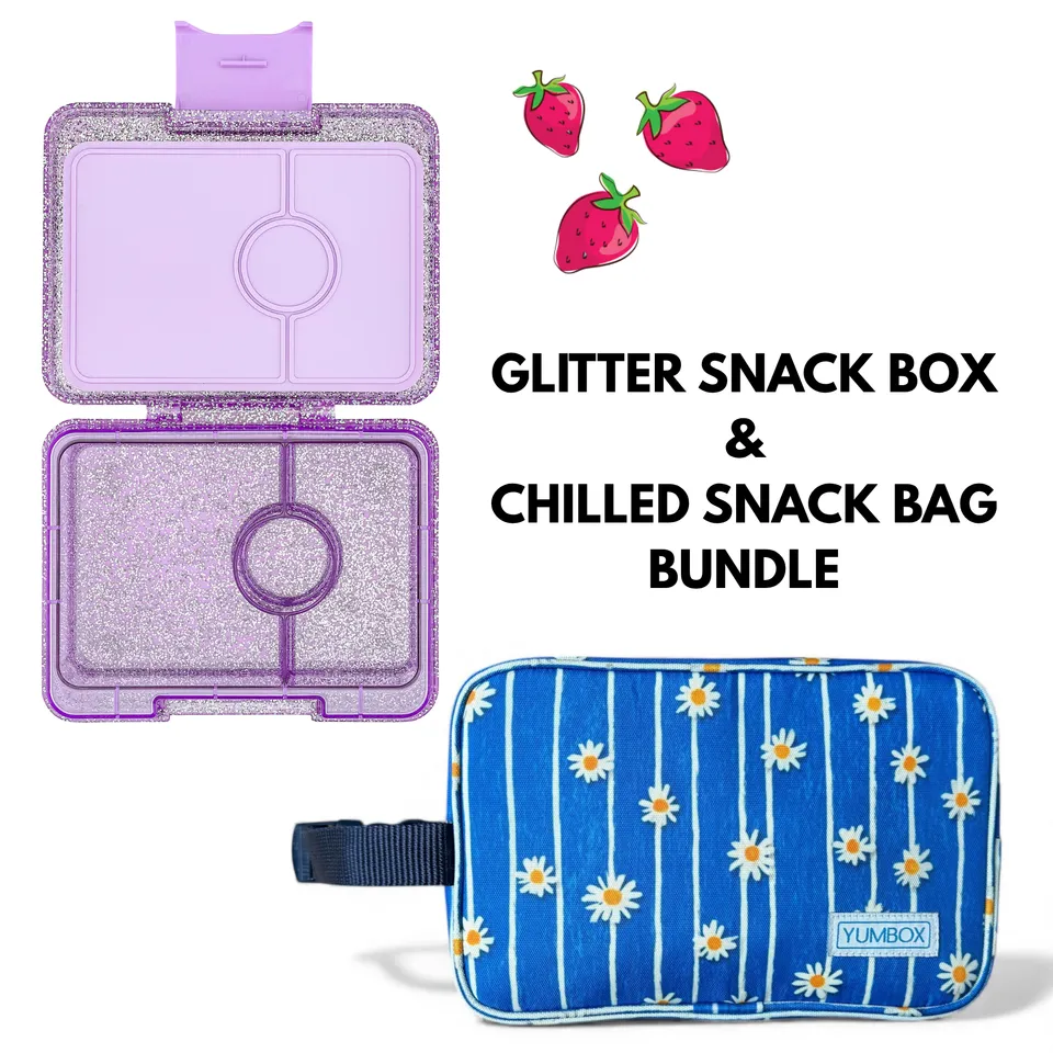Yumbox Snack Glitter svačinový box s taškou fialová