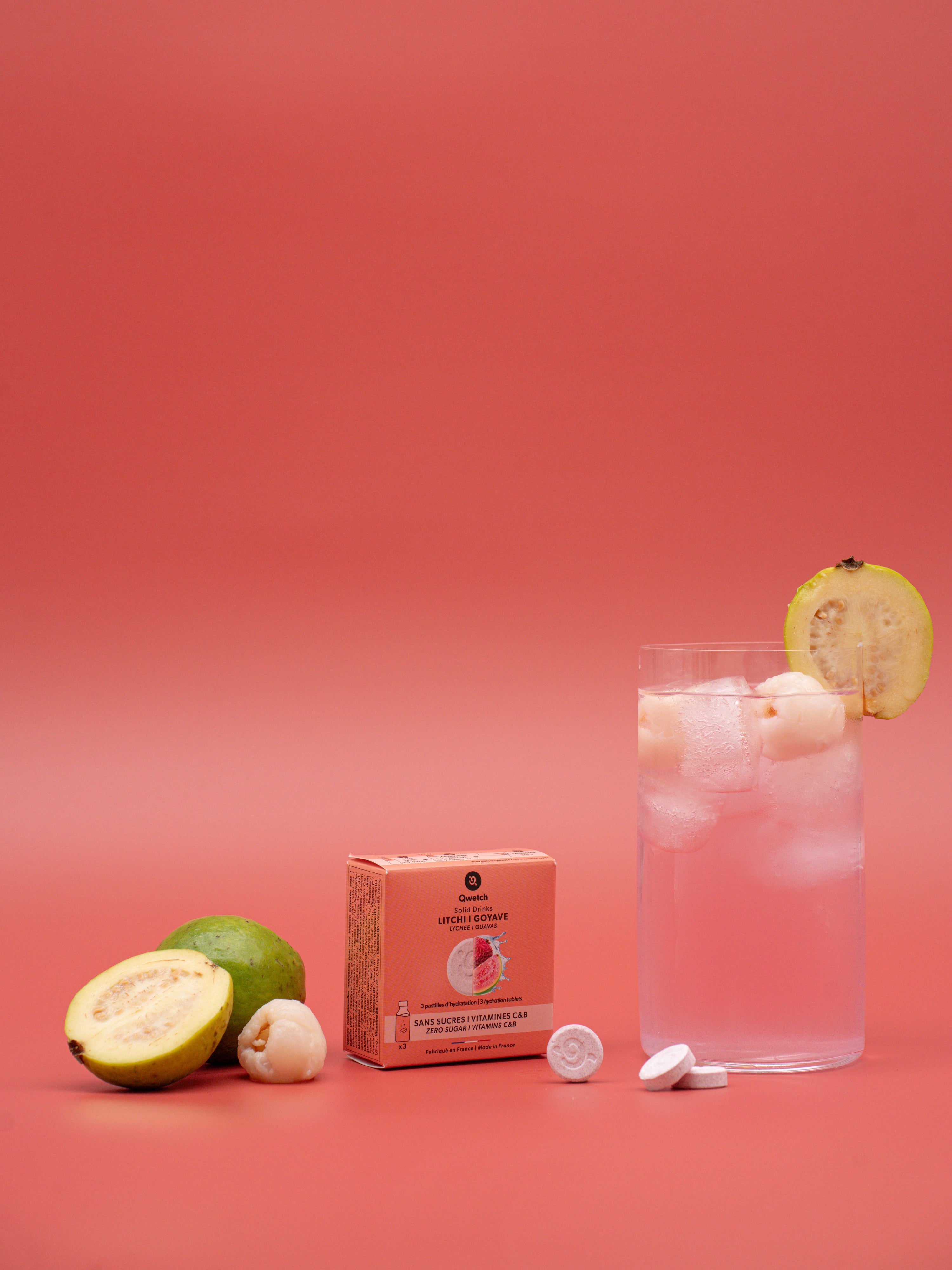 Qwetch Solid Drinks Liči Guava tablety do vody 3 ks bez cukru