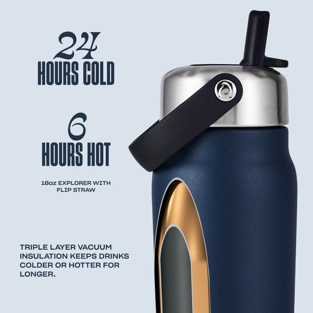 S'well Explorer 18oz cestovní láhev Azurite 530 ml s brčkem