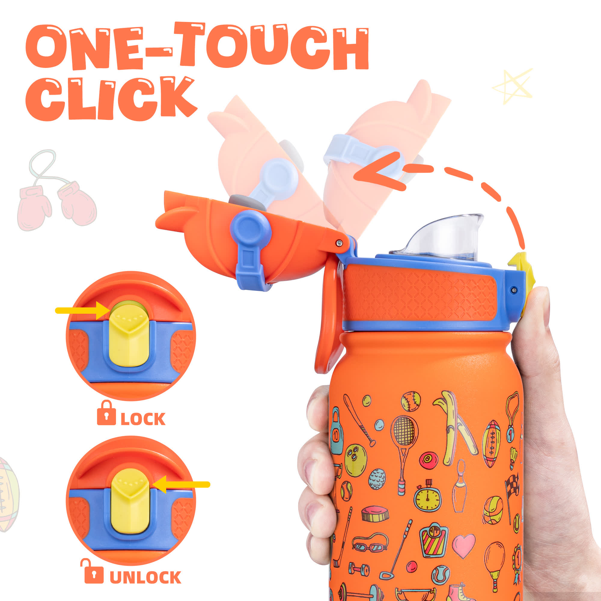 OLDLEY Kids 12oz sportovní termoláhev oranžová 350 ml