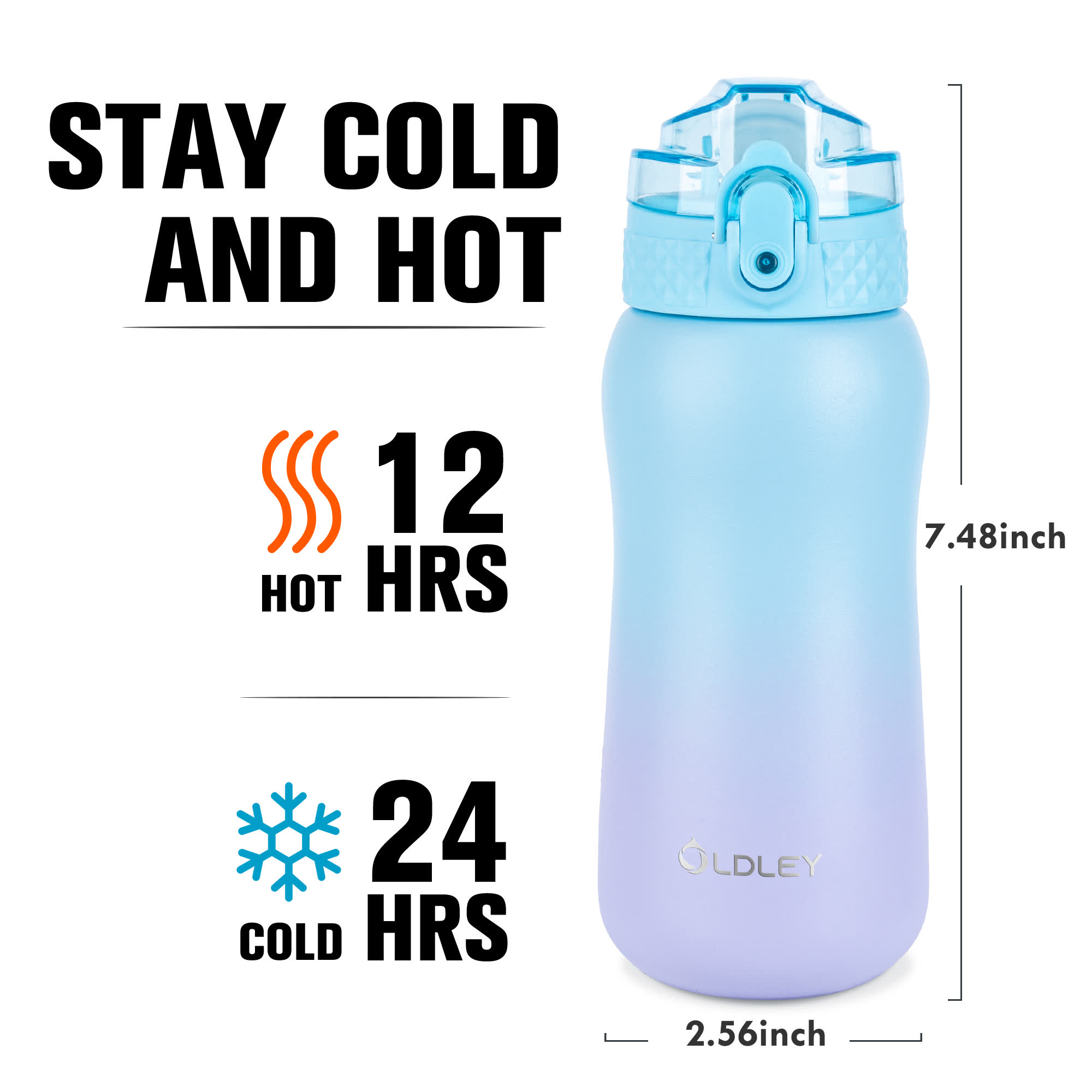 OLDLEY Compact Travel Flask termoska 355 ml modro-fialová s brčkem