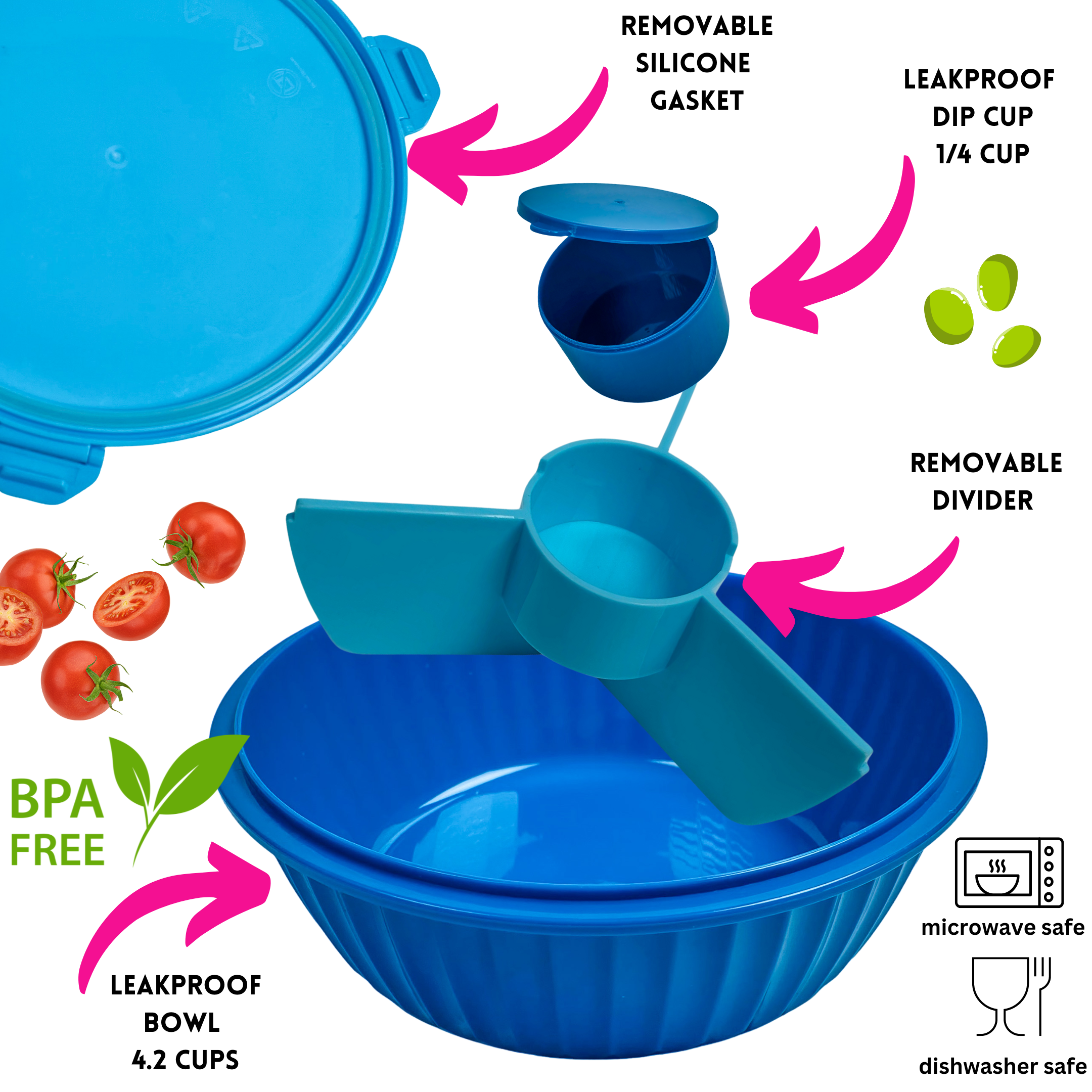 Yumbox Poke Salad Bowls miska 3 díly těsná