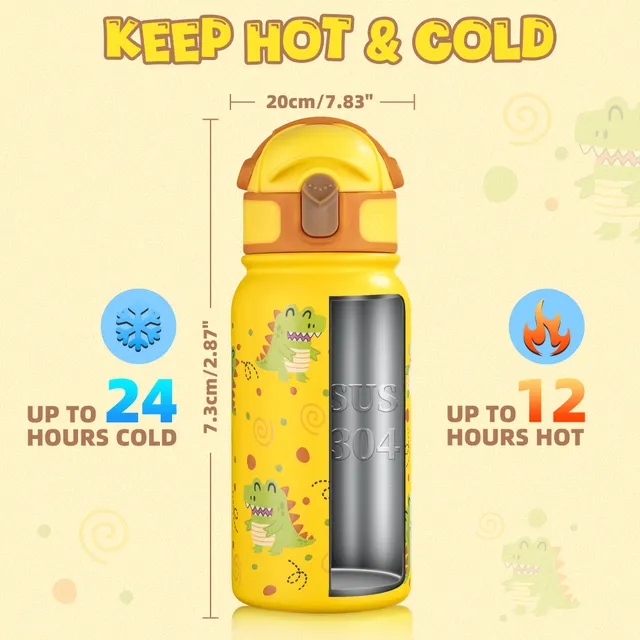 Oldley Kids 12oz dětská termoska žlutá pes 350 ml