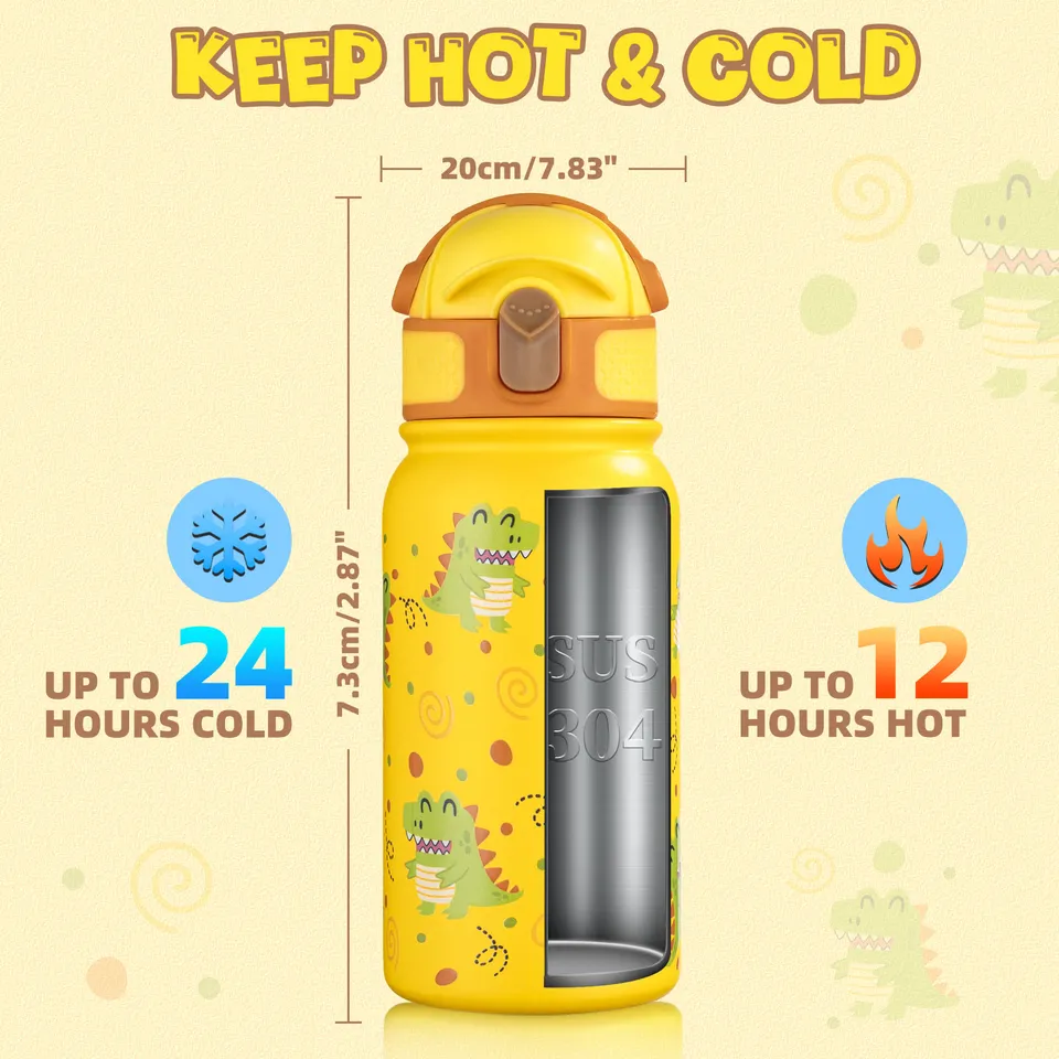 Oldley Kids 12oz dětská termoska žlutá pes 350 ml