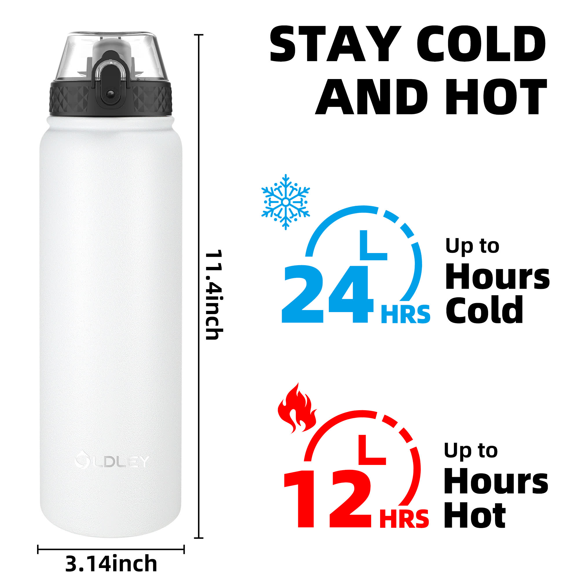 Oldley 32oz termolahev matná bílá 950 ml nerez