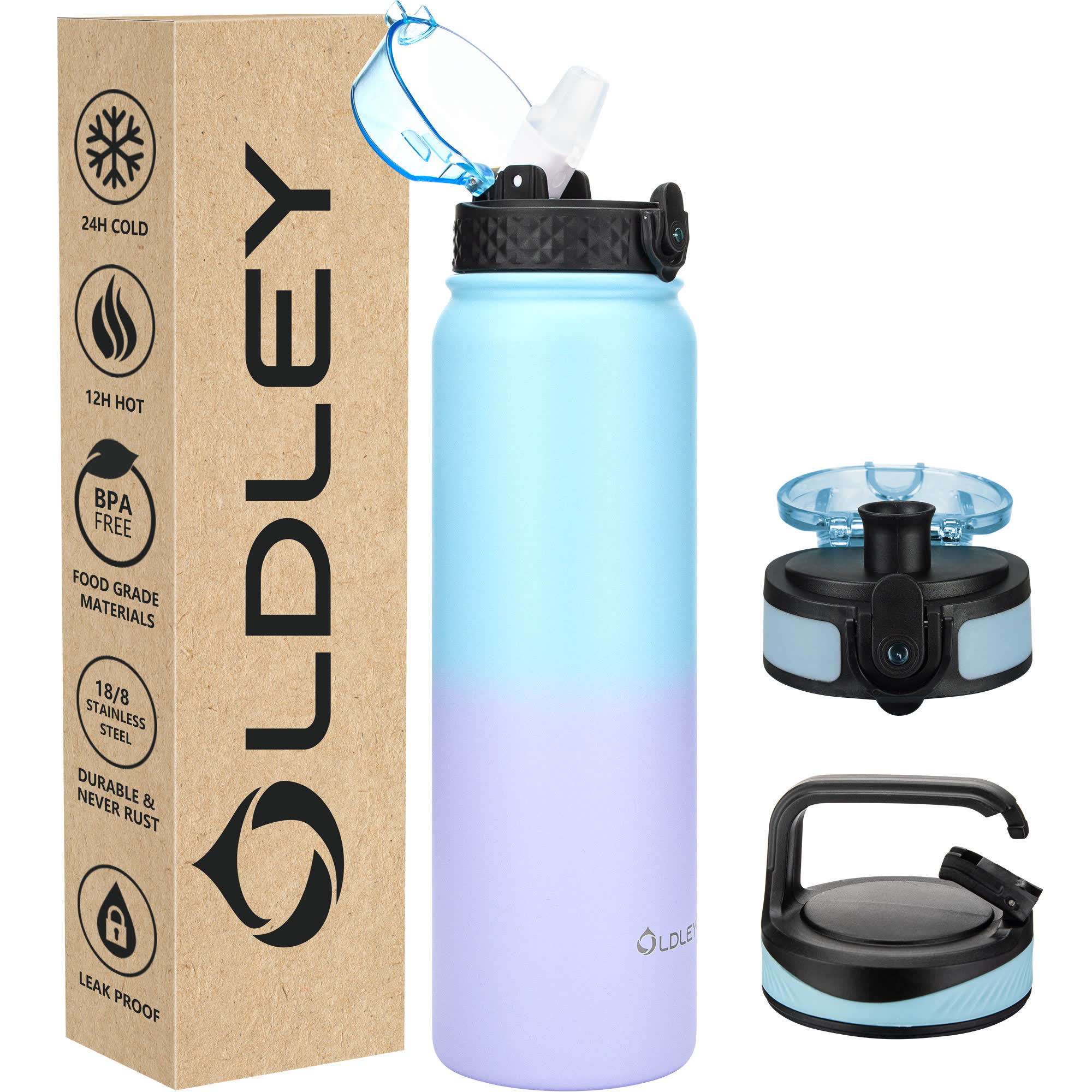Oldley 32oz termoláhev 1000 ml růžovo-modrá nerez
