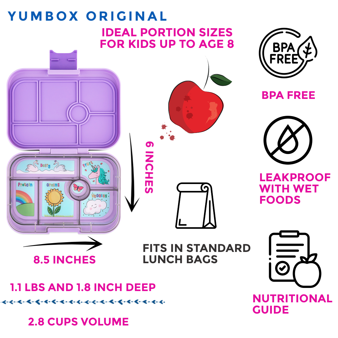 Yumbox Original Lavande Purple Unicorn svačinový box 6 přihrádek