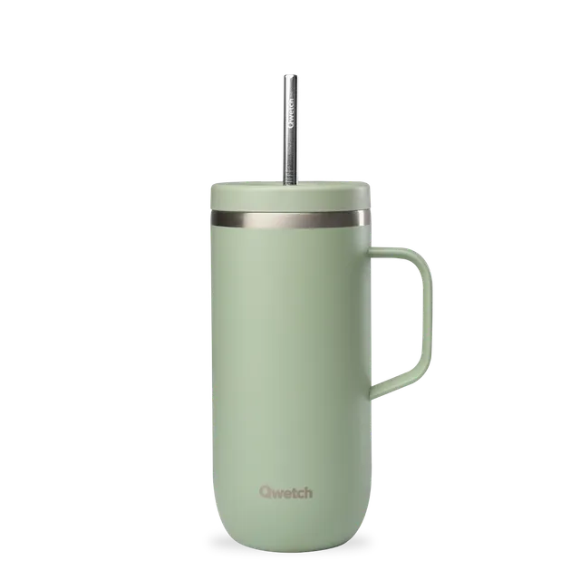 Qwetch Cold Cup s uchem termohrnek 600 ml zelená matná